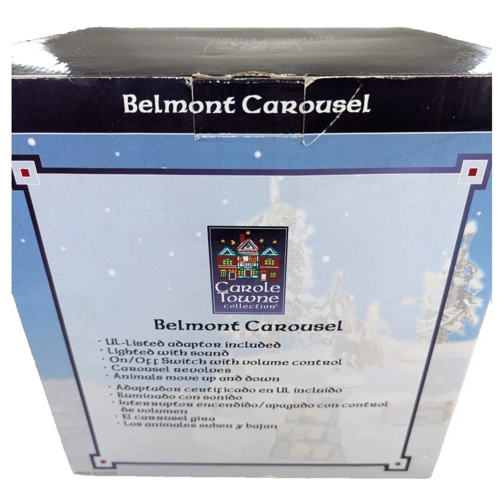 Lemax Carole Towne Belmont Carousel Christmas Village Animated Musical 2004 NIB